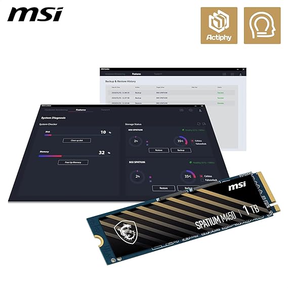 MSI Spatium M450 SSD 1TB M.2 NVMe PCIe 4.0