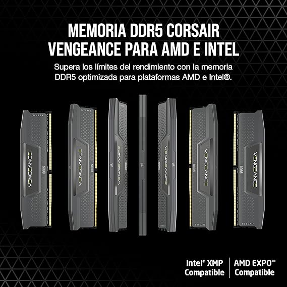 Memoria RAM Corsair Vengeance 16GB 2x8GB DDR5 6000MHz CL36 AMD EXPO Intel XMP